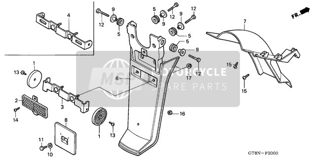 Honda PK50 1992 Rear Fender for a 1992 Honda PK50